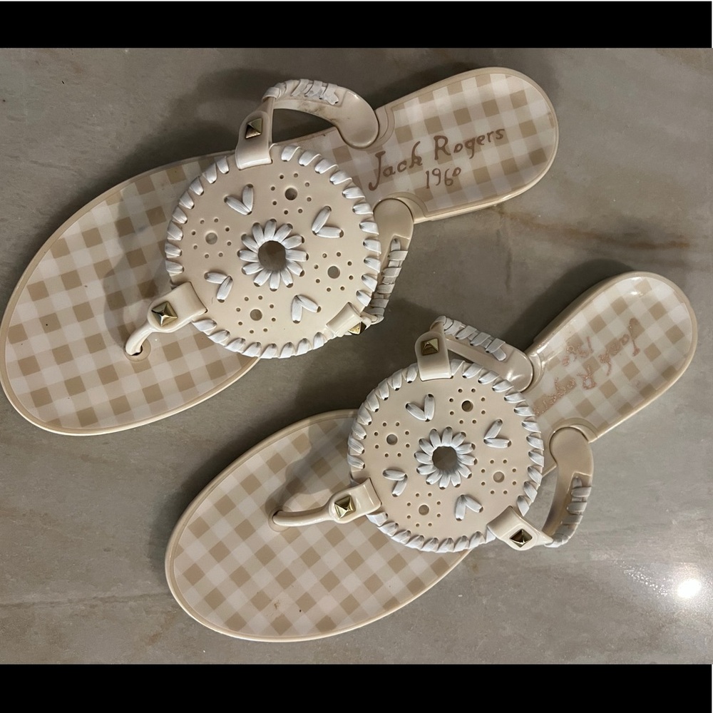Jack Rogers Georgica Jelly Gingham Sandals